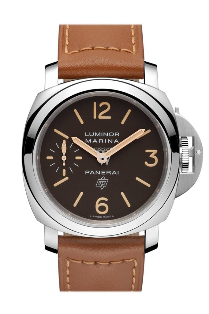 Panerai Luminor Marina Logo Acciaio 44Mm Brown Dial Mens Watch Pam00632