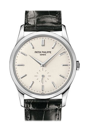 Patek Philippe Calatrava Silver Dial 18 Kt White Gold Mens Watch 5196G-001