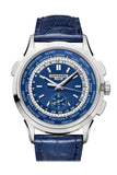 Patek Philippe Complications Blue Dial 18K White Gold Mens Watch 5930G-001