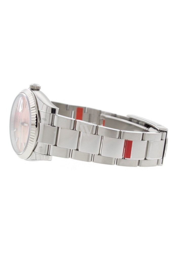 Rolex Date 34 Pink Dial Steel White Gold Watch 115234