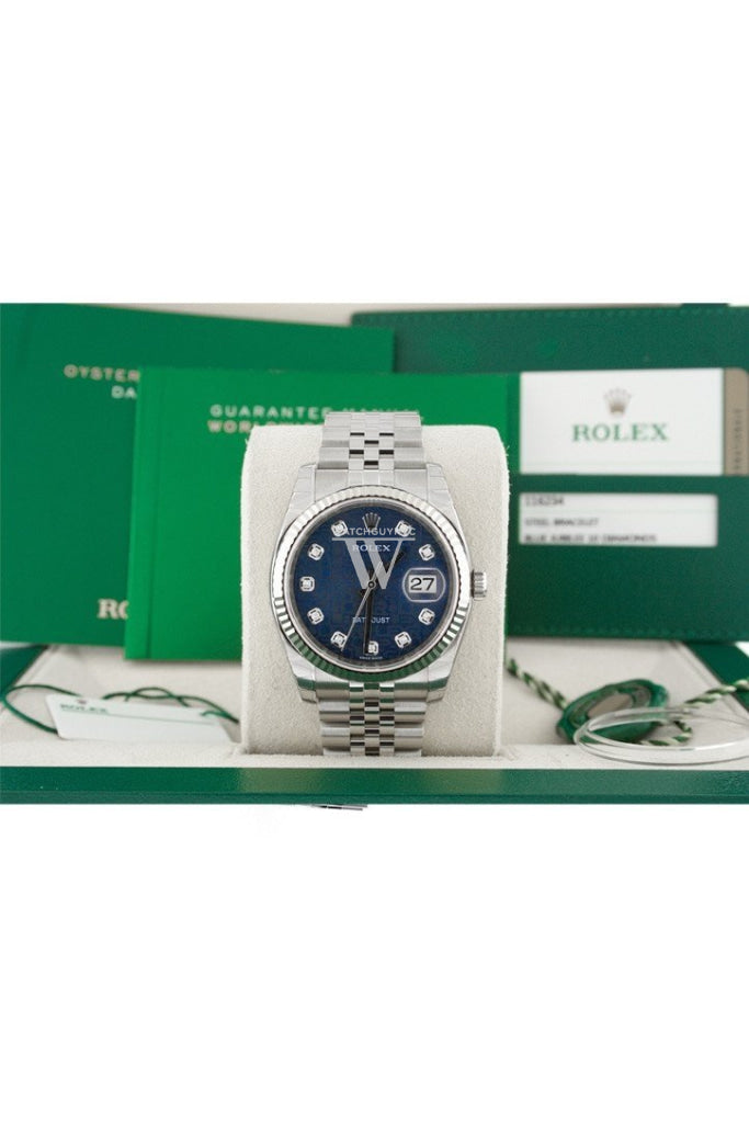 Rolex Datejust 36 Blue Jubilee Diamonds Dial Watch 116234