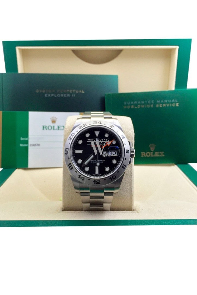 Rolex Explorer Ii Black Dial Stainless Steel Mens Watch 216570
