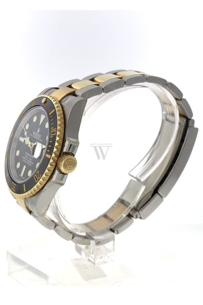 Rolex Submariner Date 40 Black Dial 18K Yellow Gold And Steel Mens Watch 116613 Pre-Owned-Watches