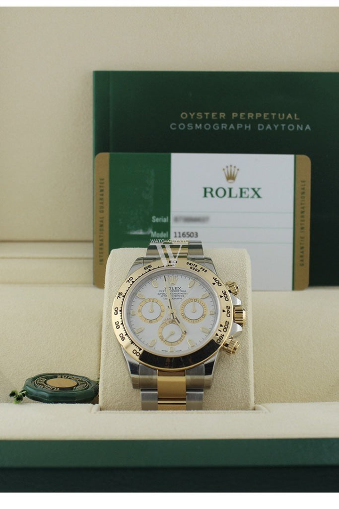 Rolex Cosmograph Daytona White Dial Stainless Steel And Gold Mens Watch 116503