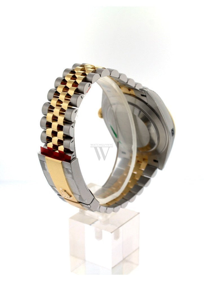 Rolex Datejust 41 Black Dial Fluted Bezel 18K Yellow Gold Jubilee Mens Watch 126333