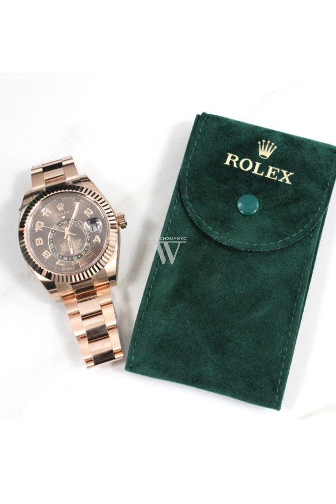 Rolex Sky-Dweller 42 Chocolate Dial Rose Gold Mens Watch 326935