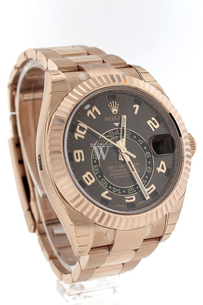 Rolex Sky-Dweller 42 Chocolate Dial Rose Gold Mens Watch 326935