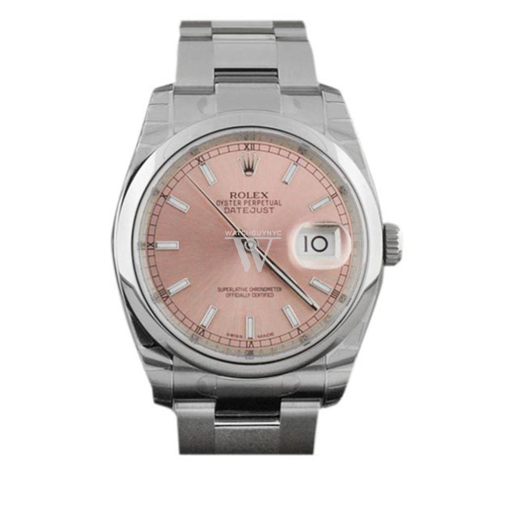 Rolex Datejust 36 Pink Dial Stainless Steel Watch 116200