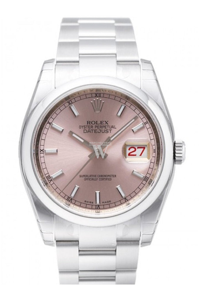 Rolex Datejust 36 Pink Dial Stainless Steel Watch 116200 / None