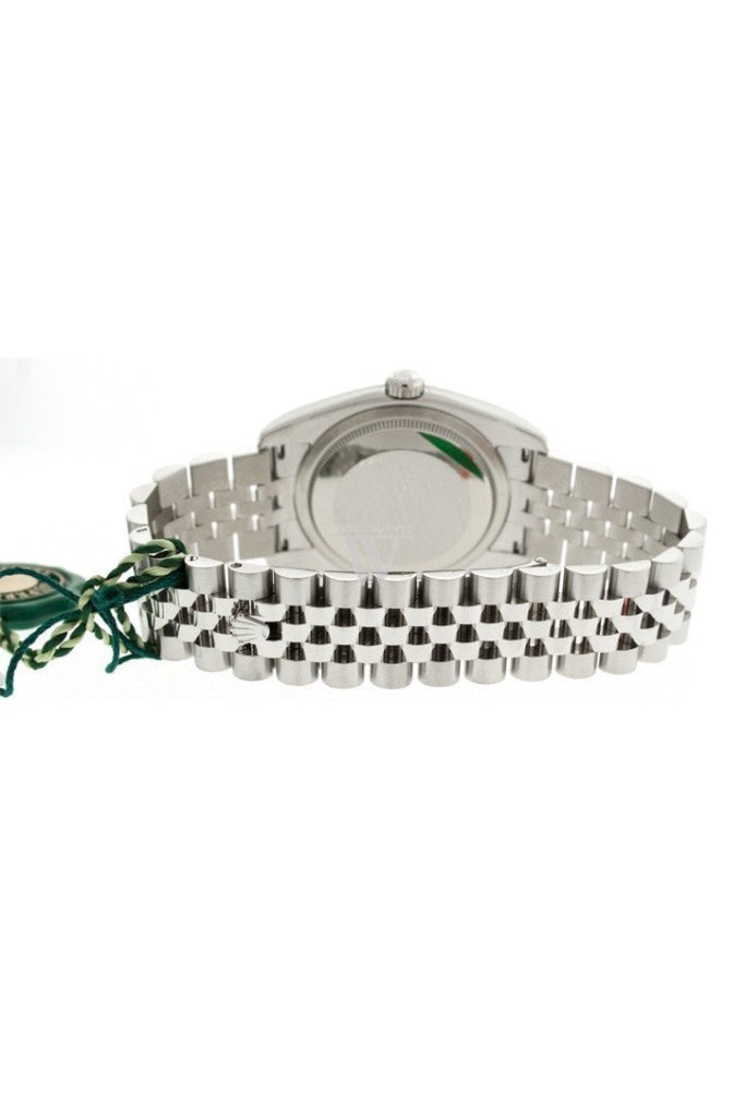 Rolex Datejust 36 Black Diamond Dial White Gold Stainless Steel Mens Watch 116234