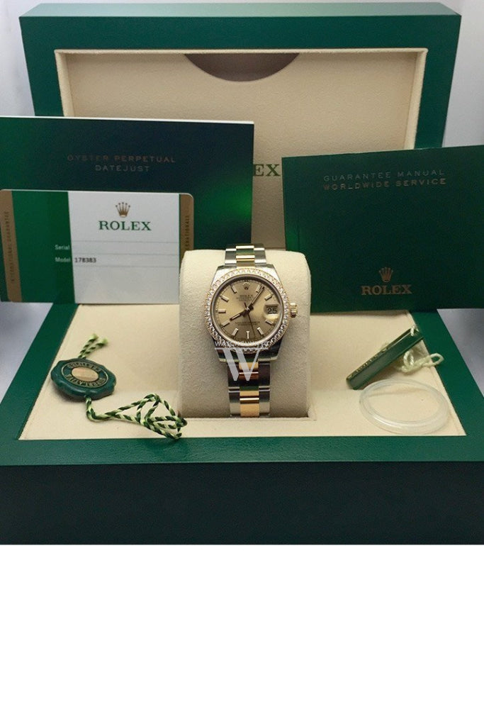 Rolex Datejust 31 Champagne Dial 18K Yellow Gold Ladies Watch 178383
