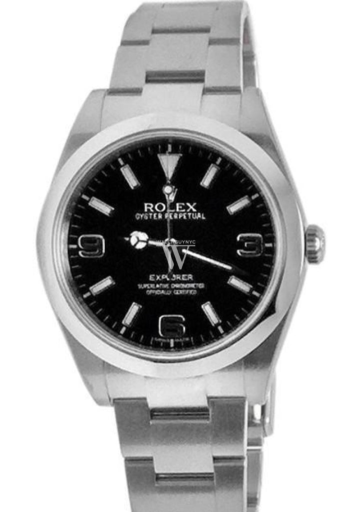 Rolex Explorer I 1 Black Dial Steel Mens Watch 214270
