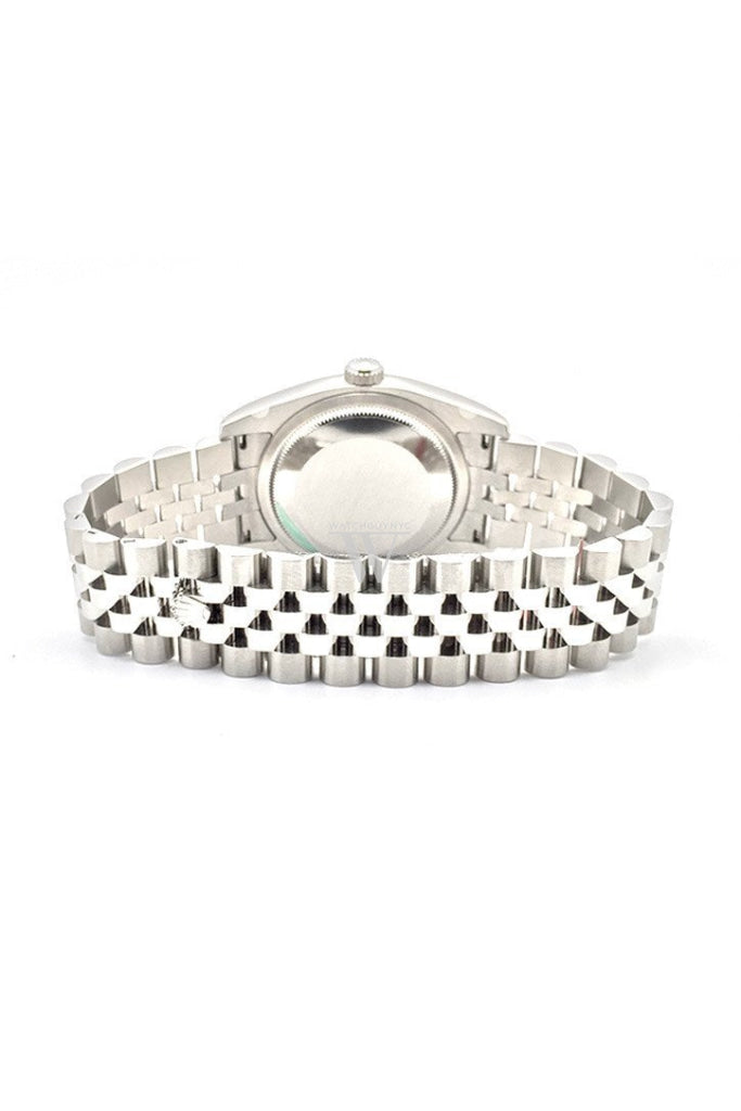 Rolex Datejust 36 Silver Floral Motif 2 Arab Dial Jubilee Mens Watch 116200