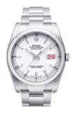 ROLEX Datejust 36 White Dial Steel Mens Watch 116200