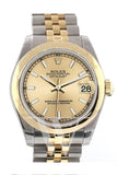 ROLEX Datejust 31 Champagne Dial 18k Yellow Gold Jubilee Ladies Watch 178243