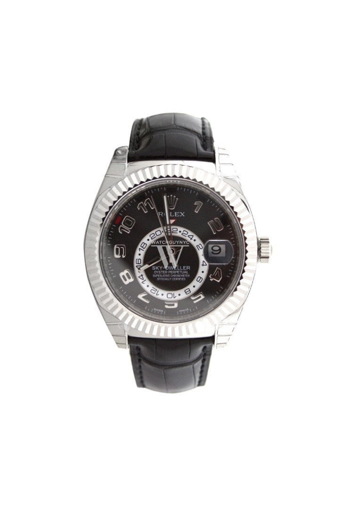 Rolex Sky-Dweller 42 Black Arab Dial 18K White Gold Mens Watch 326139