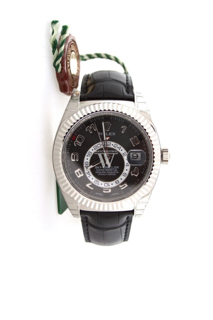 Rolex Sky-Dweller 42 Black Arab Dial 18K White Gold Mens Watch 326139