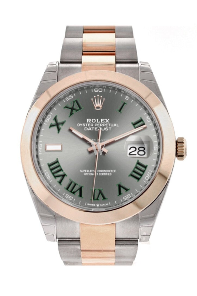 Rolex Datejust 41 Slate Dial Mens Steel And 18Kt Everose Gold Oyster Watch 126300