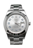 ROLEX Datejust II 41 Rhodium Blue Arab Dial Steel Men's Watch 116300