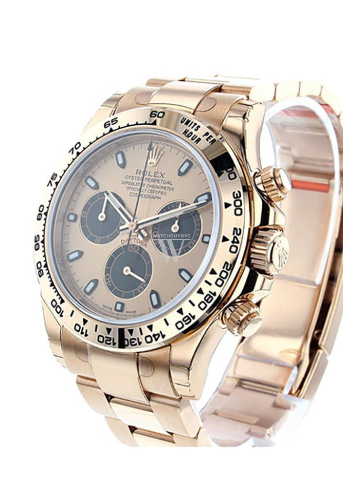 Rolex Cosmograph Daytona 40 Pink And Black Dial 18K Rose Gold Mens Watch 116505