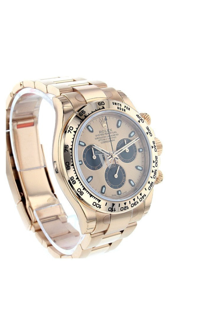 Rolex Cosmograph Daytona 40 Pink And Black Dial 18K Rose Gold Mens Watch 116505