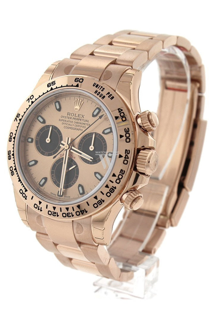 Rolex Cosmograph Daytona 40 Pink And Black Dial 18K Rose Gold Mens Watch 116505