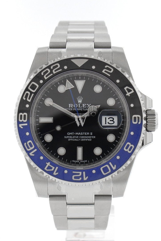 Rolex Gmt-Master Ii Batman 40 Black Dial Steel Mens Watch 116710Blnr
