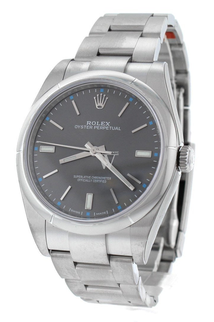 Rolex Oyster Perpetual 39 Rhodium Dial Mens Watch 114300