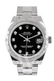 Rolex Datejust 31 Black Diamond Dial Dome set with Diamonds Bezel Ladies Watch 178344