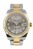 Rolex Datejust 31 Steel Roman Dial Fluted Bezel 18K Gold Two Tone Ladies 178273
