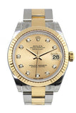 Rolex Datejust 31 Champagne Diamond Dial Fluted Bezel 18K Gold Two Tone Ladies 178273 Pre-owned