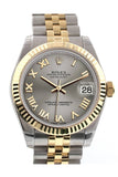 Rolex Datejust 31 Steel Roman Dial Fluted Bezel 18K Gold Two Tone Jubilee Ladies 178273