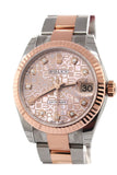 Rolex Datejust 31 Pink Jubilee Diamond Dial Fluted Bezel 18K Rose Gold Two Tone Ladies Watch 178271