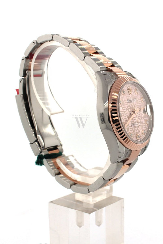 Rolex Datejust 31 Pink Jubilee Diamond Dial Fluted Bezel 18K Rose Gold Two Tone Ladies Watch 178271