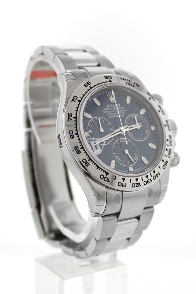 Rolex Cosmograph Daytona 40 Blue Dial White Gold Oyster Mens Watch 116509