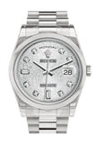 Rolex Day Date 36 Silver Jubilee Diamonds Dial President Men's Watch 118206