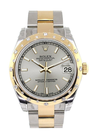 Rolex Datejust 31 Silver Dial Diamond Bezel 18K Gold Two Tone Ladies 178343 / None Watch
