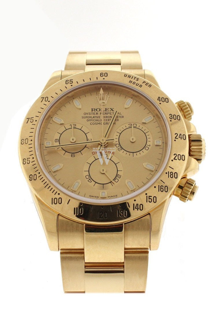 Rolex Cosmograph Daytona Champagne Steel 18K Yellow Gold Mens Watch 116528