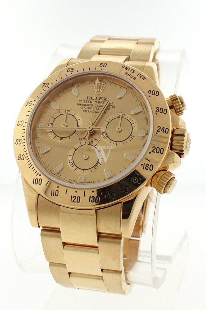 Rolex Cosmograph Daytona Champagne Steel 18K Yellow Gold Mens Watch 116528