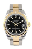 Rolex Datejust 31 Black Dial Diamond Bezel 18K Gold Two Tone Ladies 178343 / None Watch