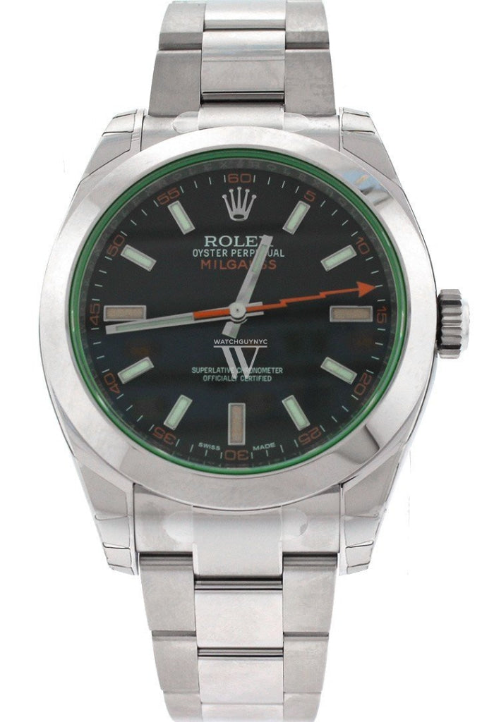 Rolex Milgauss Black Dial Stainless Steel Mens Watch 116400Gv