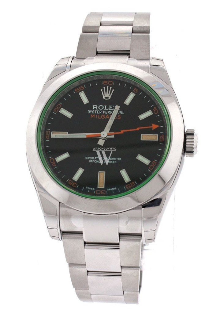 Rolex Milgauss Black Dial Stainless Steel Mens Watch 116400Gv
