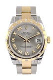 Rolex Datejust 31 Steel Roman Dial Diamond Bezel 18K Gold Two Tone Ladies 178343