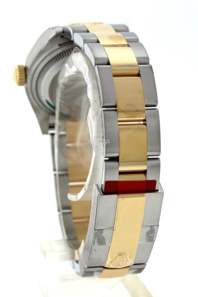 Rolex Datejust 28 Silver Diamond Dial Fluted Yellow Gold Two Tone Ladies Watch 279173