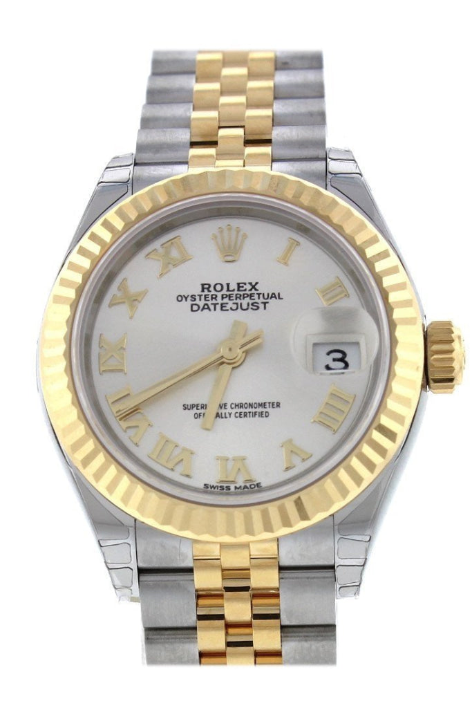 Rolex Lady Datejust 28 Silver Dial Steel And 18K Yellow Gold Jubilee Ladies Watch 279173 / None