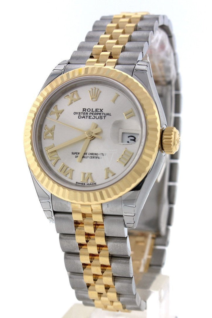 Rolex Lady Datejust 28 Silver Dial Steel And 18K Yellow Gold Jubilee Ladies Watch 279173