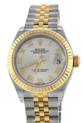 Rolex Lady Datejust 28 Silver Dial Steel And 18K Yellow Gold Jubilee Ladies Watch 279173