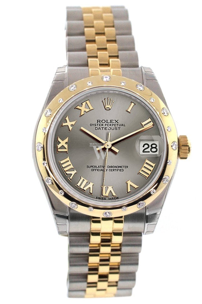 Rolex Datejust 31 Steel Roman Dial Diamond Bezel 18K Gold Two Tone Jubilee Ladies 178343 Watch