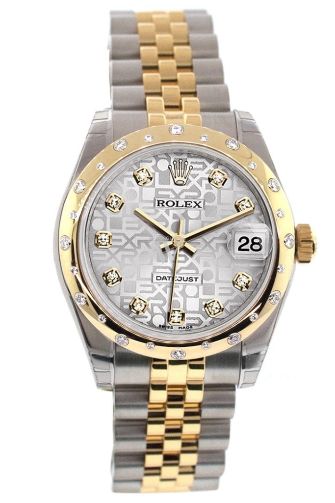 Rolex Datejust 31 Silver Jubilee Diamond Dial Bezel 18K Gold Two Tone Ladies 178343 Watch