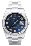 Rolex Datejust 36 Blue Jubilee Diamond Dial Steel and 18k Gold Men’s Watch 116234